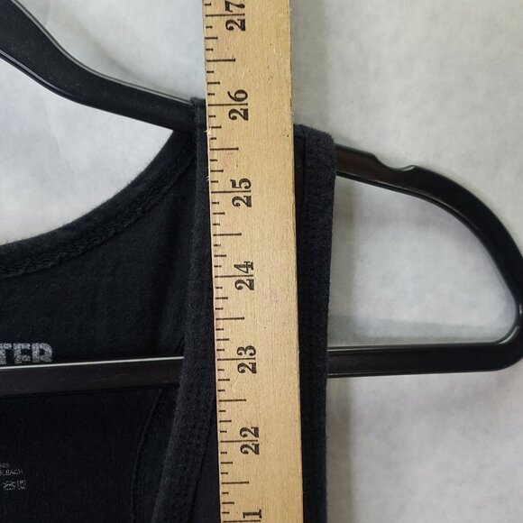 Black Matter Tank Top Women's Large Sugar Skull Racerback White Distressed Shirt - Picture 5 of 8